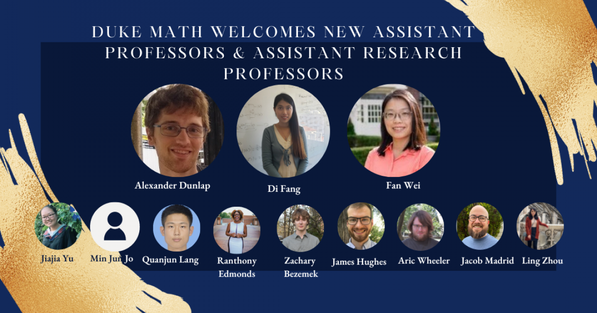 Duke Math Announces New Hires For Upcoming Academic Year | Department ...